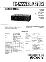 Sony TC-K222-ESL-TC-K870-ES - Service Manual